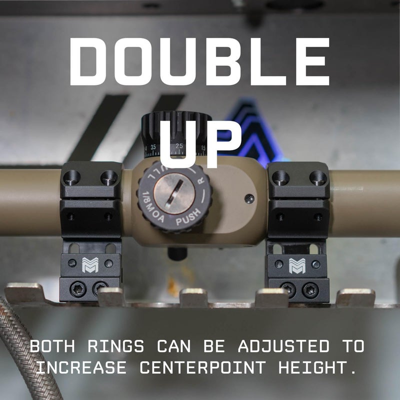 Monstrum Store Adjustable Height, Adjustable MOA, Picatinny Scope Rings | 30 mm Diameter | Includes 1 inch Diameter Inserts - Image 4